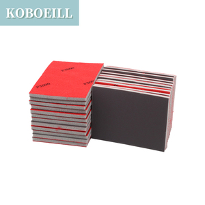 Groothandel 100Mm Vierkante Theekleurige Gevlokte Fluwelen Spons Droog Nat Water Schuurschijf Voor Het Schuren/Polijsten Van Vezelschijven - Product Image 5