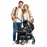 Poussette bébé pliable Kidilo multifonctionnelle de luxe 3 en 1 en alliage d'aluminium avec une capacité de charge de 15 kg pour 0-6 mois