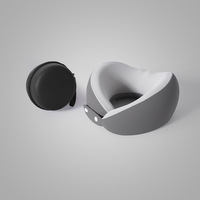 Oreiller ergonomique en mousse à mémoire de forme en U, entièrement enveloppant, pour le soutien du cou en avion, pour les longs trajets, portable, rafraîchissant, en soie glacée bicolore