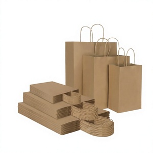 Bolsas de Compra de Papel Kraft Reciclables y Ecológicas con Asas para Envasado de Alimentos, Comida para Llevar y Uso en Fiestas - Product Image 3