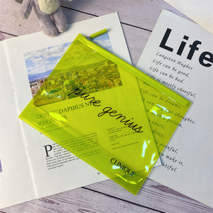 Bolsa de Cosméticos Transparente de PVC de Color Caramelo, Impermeable, de 8 Pulgadas, de Alta Calidad para Mujer - Product Image 1