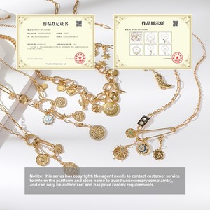 Kenjie diseño Original desmontable Ojo del diablo Tarot tarjeta Cactus estrella collar Europeo Americano moda acero inoxidable - Product Image 2