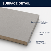 Panneau MDF mélaminé gris béton écologique de première qualité avec placage bois, idéal pour armoires de bureau et d'hôtel modernes, norme E0