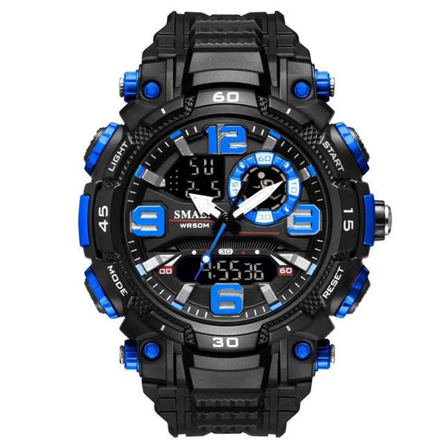 Luxury Smael 1921 New Dual Display Mens Shock Resistant Quartz Digital Sport Watch