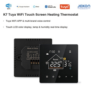 Termostato de Calefacción por Suelo Radiante Eléctrico K7 Tuya WiFi con Pantalla Táctil a Color, 16A 3200W, con Cable Sensor de 3 Metros, Control por Voz con Alexa y <span class=keywords><strong>Google</strong></span> - Product Image 1
