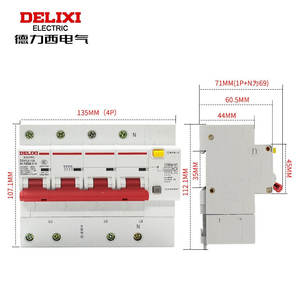Interruptor Automático Delixi 4P con Protección Contra Fugas 380V Trifásico Cuatro Cables DZ47LE - Product Image 2