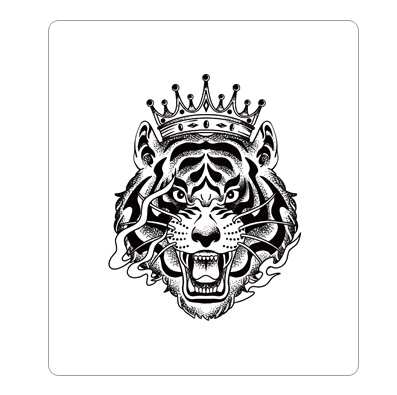 Временная тату-наклейка на заказ с изображением короля животных тигра, Ханны, трафарет, ручная Татуировка с логотипом цветка, черная водостойкая тату-наклейка