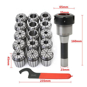 R8 Shank <strong>Collet</strong> <strong>Chuck</strong> Holder 15Pcs ER40 <strong>Collets</strong> Spanner R8-ER40 <strong>Collet</strong> <strong>Chuck</strong> Set CNC Tools - Product Image 2