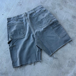 Pantalones Cortos Cargo de Lona de Pato Desgastada con Doble Rodilla LARSUR Personalizados de Fábrica, Estilo Carpenter, Holgados, para Skate, Jorts - Product Image 4