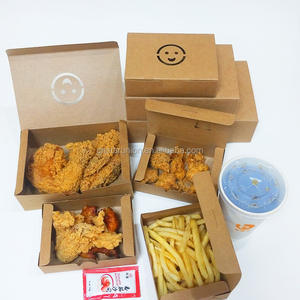 Boîte à clapet pour frites et poulet frit, boîtier en papier kraft avec support, pour aliments rapides - Product Image 6