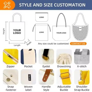 Tùy Chỉnh Mỏng Dày Màu Đen Tái Sử Dụng Bông Trống Thăng Hoa Đầy Đủ Màu Sắc In Gấp Dây Kéo Mua Sắm Vải Tote Túi Quà Tặng - Product Image 6