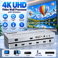 Processeur vidéo mural 4K UHD avec rotation d'image, entrée HDMI DVI, prend en charge l'entrée 4K30Hz, sortie 1080P60Hz, épissage multiple sans coupure
