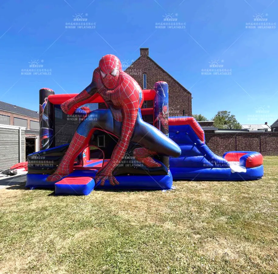 Привлекательные Супергерои надувные Мультяшные надувные замки Человек-паук надувной дом для прыжков комбо Человек-паук для продажи