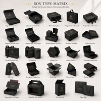 Boîtes cadeaux pliables en carton noir rigide de luxe avec impression personnalisée, fermeture magnétique, couvercle, logo