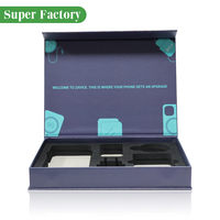 Emballage cadeau à fermeture magnétique pour accessoires de clés de voiture, boîte personnalisée, insert en mousse noire en velours