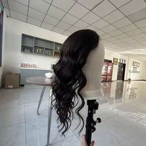 Perruque en dentelle HD 100% cheveux humains Premier Hair, vague bouclée, couleur noire naturelle, en stock - Product Image 2