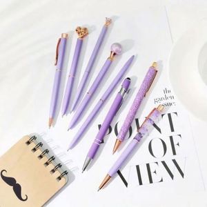 Juego de Bolígrafos de Acero Inoxidable con Cristales de Diamante - Bolígrafos Promocionales con Serigrafía para Escribir en el Diario, Tinta Negra, Regalos Elegantes y Bonitos - Product Image 2