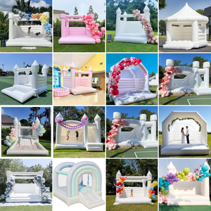 Château gonflable blanc avec toboggan, qualité commerciale, combo château gonflable et ballons gonflables, <span class=keywords><strong>pour</strong></span> extérieur et fêtes - Product Image 6