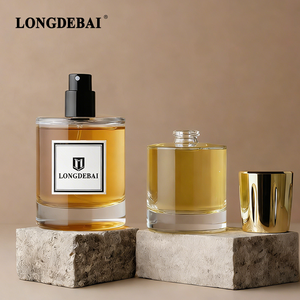 En Stock, Botella de Perfume Vacía Redonda y Transparente de 30ml 50ml 100ml, Botella de Perfume de Vidrio de Lujo con Fondo Grueso y Diseño Único, con Caja - Product Image 3