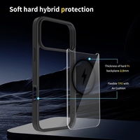 Coque de téléphone magnétique antichoc en TPU et PC, protection fine argentée pour iPhone 17 Pro, 16e, 15 Plus