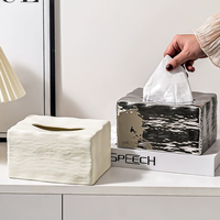 Boîte à mouchoirs en céramique en gros, nouvelle boîte à papier décorative pour salon et table basse, au design raffiné