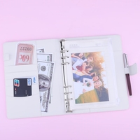 Organisateur personnel personnalisé à feuilles mobiles Planificateur de budget Classeur magnétique blanc A5/A6 Carnet de notes rechargeable à 6 anneaux Couverture de planificateur Filofax