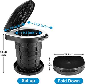 Toilette portable rétractable / Toilette de camping à hauteur réglable / Pot pour le camping, la voiture, les situations d'urgence en voyage - Product Image 3