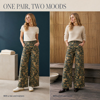 Pantalon en jean taille haute imprimé à jambe droite pour femme, motif floral, résistant à la décoloration, personnalisable
