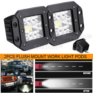 2 unidades de 5 pulgadas 160W para Jeep, barras LED de montaje empotrado, luces antiniebla de conducción, luces de trabajo LED todoterreno, luces de inundación para camiones S - Product Image 2