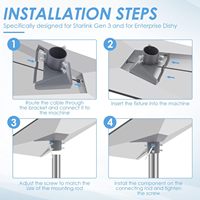 Adaptador de Tubo Starlink Gen 3, Soporte para Mástil de 25-53 mm, Compatible con Starlink V3/V4, Conector de Base Triangular de Metal Resistente a la Intemperie