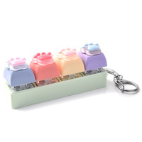 Porte-clés anti-stress unique à quatre touches, avec bouton à griffes de chat non compressé, pour le divertissement et la ventilation