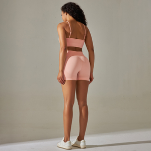 Vente en gros Vêtements <span class=keywords><strong>de</strong></span> sport Ensemble 2 pièces <span class=keywords><strong>de</strong></span> yoga pour femmes Soutien-gorge Ensemble short sans couture Leggings pour femmes - Product Image 5