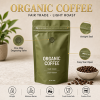 Sacs à café personnalisés en gros imprimés par gravure, anti-odeur, anti-humidité, de qualité alimentaire, refermables avec fermeture éclair, OEM/ODM