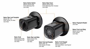Tuya Bluetooth Fingerprint Smart Door Knob <b>Lock</b> with Keypad App and Mechanical Key - Product Image 4