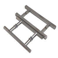 Poignée de tirage pour porte de douche sans cadre en verre poli miroir en acier inoxydable ZD 304 316, fixation dos à dos, fabricant de quincaillerie de salle de bain