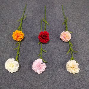 Carnations artificielles de couleurs mélangées, fleurs en soie moulées par injection, décoration d'intérieur, cadeau pour la fête des mères - Product Image 2