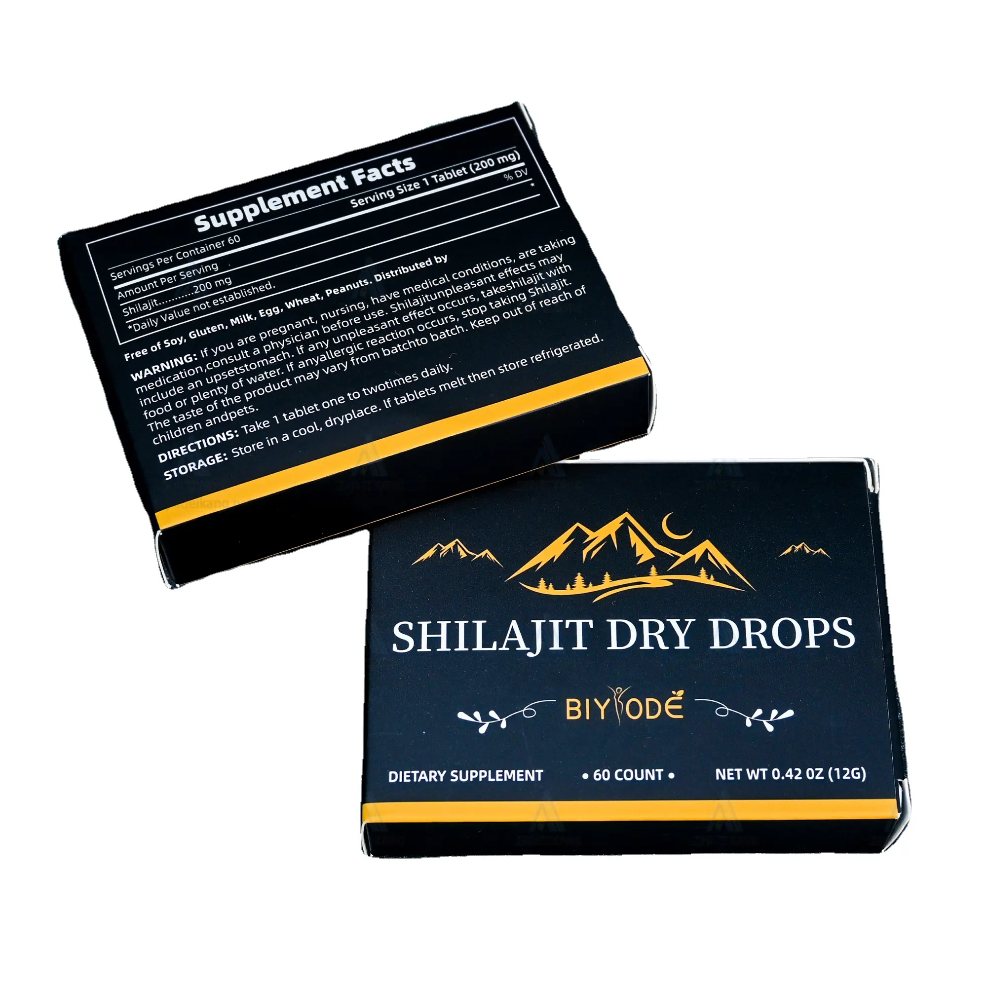 GMP shilajit Gouttes sèches prix d'usine marque privée personnalisée en vrac vente en gros supplément de soins de santé pour le système cérébral shilajit