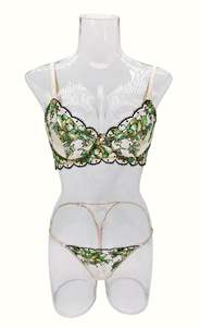 2024 Лидер продаж, сексуальное нижнее белье с сетчатой вышивкой и искушением, комплект из 2 предметов для женщин - Product Image 6