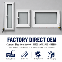 Ventana Multifuncional Abatible y Giratoria de Aluminio con Rotura de Puente Térmico, Doble Acristalamiento, Insonorizada, Apertura Interior, para Villas y Hoteles
