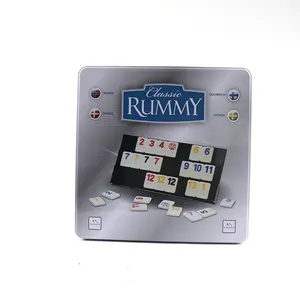 공장 가격 아크릴 플라스틱 다채로운 도미노 세트 Rummy 게임 주석 상자