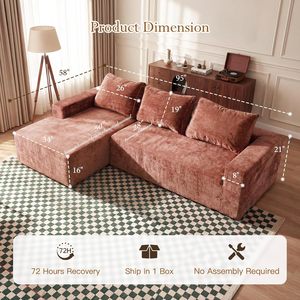 Sofá Esquinero Moderno en Forma de L, Comprimido y Envasado al Vacío, Personalizado 2026, para Muebles de Sala de Estar - Product Image 3