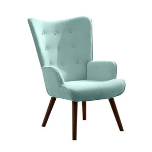 Nouveau design moderne, fauteuil d'appoint en tissu uni pour salon, fauteuil de lecture et de relaxation avec pieds en bois, fauteuil à dossier haut - Product Image 4