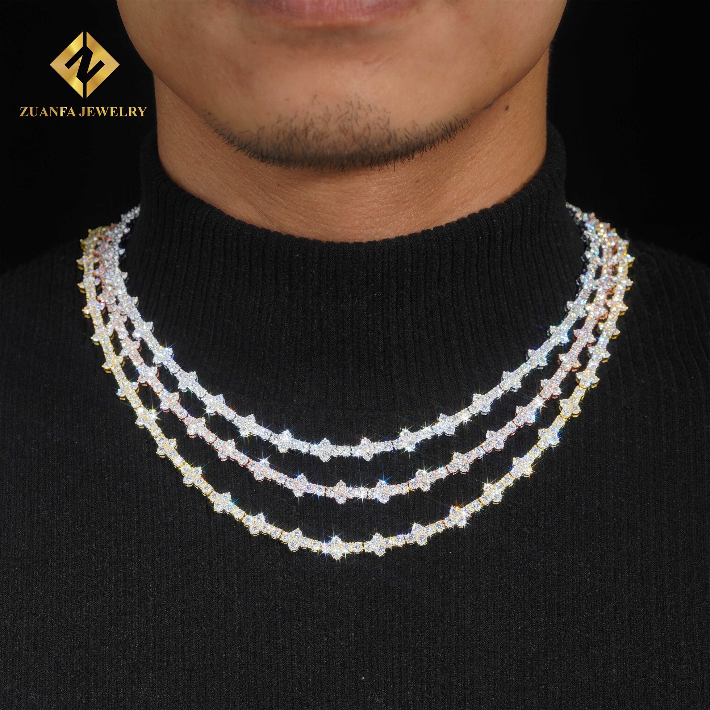 3mm moissanite cross tennis chain