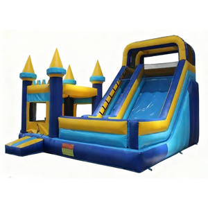 Château gonflable commercial en PVC avec toboggan et zone de saut, pour enfants, parc aquatique extérieur, idéal pour les fêtes - Product Image 5