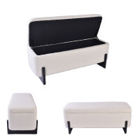 CARLFORD Pouf de rangement moderne, banc polyvalent, tabouret de chevet pour chambre, ottoman de salon avec rangement