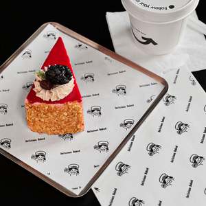 Papier sulfurisé personnalisé avec logo de marque, papier d'emballage alimentaire imprimé personnalisé pour l'emballage de pain et d'aliments - Product Image 4