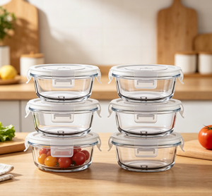 R.repad <strong>Yay</strong> Pack 4 Glass Food Storage Containers with Lids 2 Cup Bowls Meal Prep Set BPA-Free 1-3L Capacity - Product Image 4
