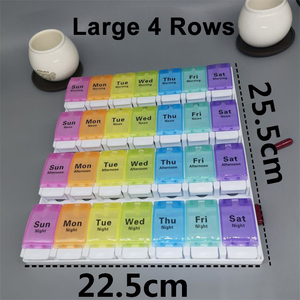 Nhỏ 7 ngày & 4 lần <span class=keywords><strong>Pill</strong></span> Organizer nhựa <span class=keywords><strong>Pill</strong></span> Box cho an toàn <span class=keywords><strong>Pill</strong></span> lưu trữ trên đường đi 4 trường hợp nhựa Fancy y học trường hợp - Product Image 4