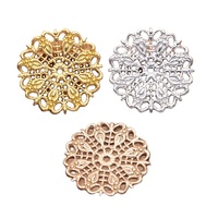 100 pièces/sac, filigranes en laiton antique doré rose, vente en gros, connecteurs en filigranes pour la fabrication de bijoux, boucles d'oreilles