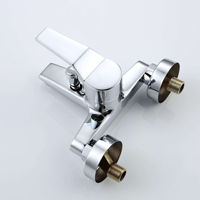 Robinet de douche de bain monocommande 3 trous moderne chromé à poser sur le rebord, en alliage de zinc, avec cartouche céramique, design à débit contrôlé, garantie 3 ans